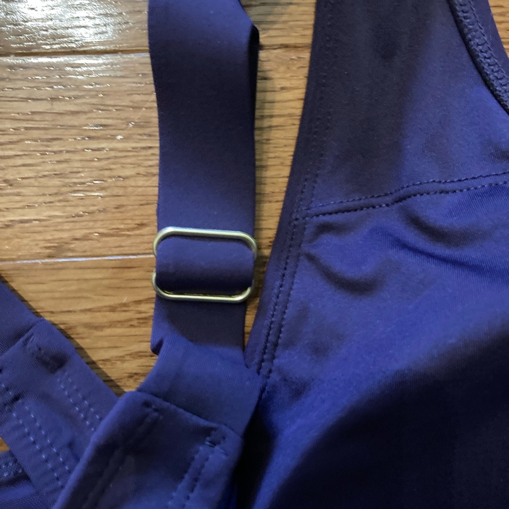 NWT Lands End Grecian Style Swimsuit UPF 50 Ruched sides Crisscrossed XXL Purple - Picture 7 of 9